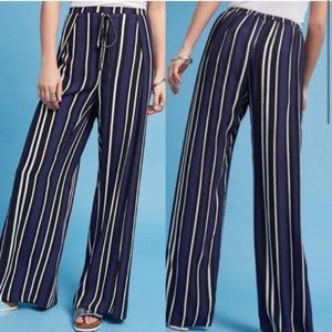 Antho Maeve - Wide Leg Sriped Wrap Pants